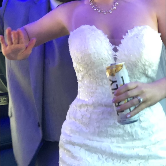 Gorgeous Ivory Wedding Dress w/ floor length veil - Picture 6 of 7